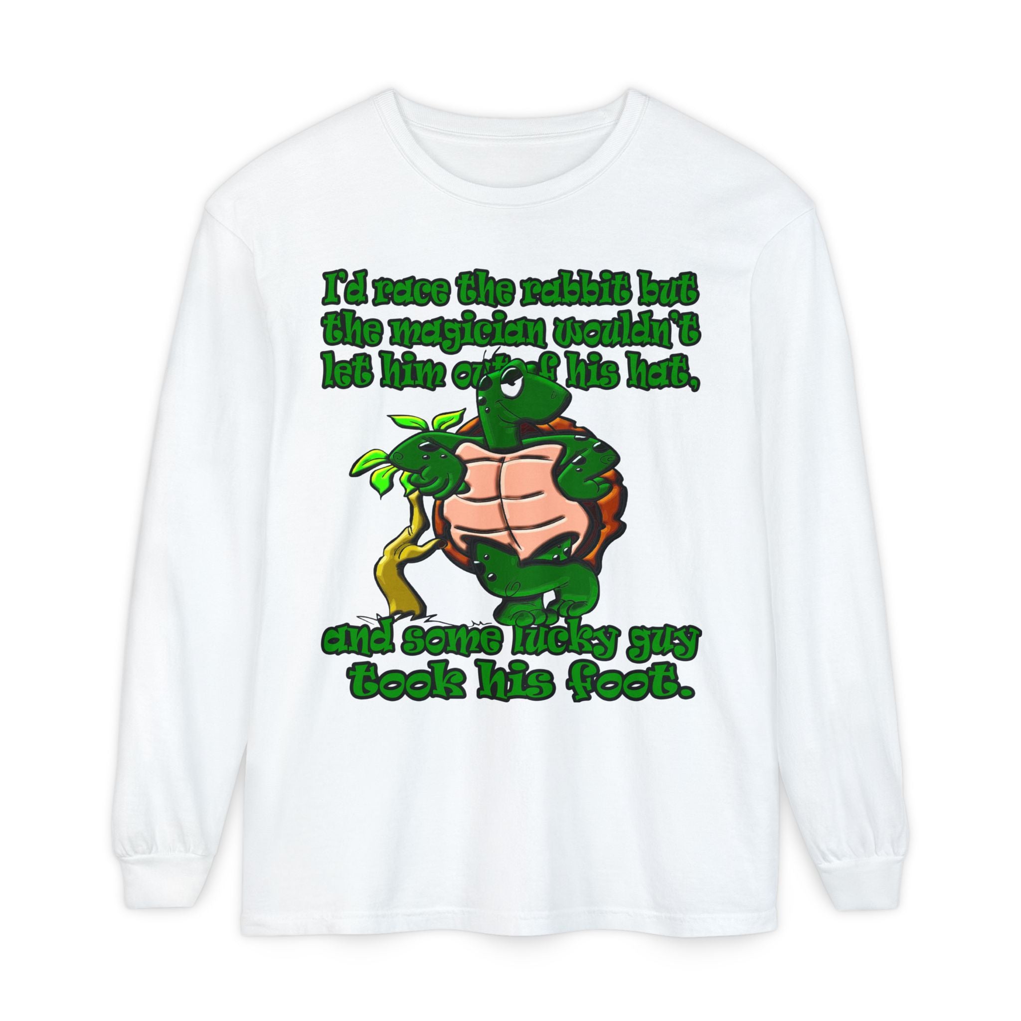 turtle race - Unisex Garment-dyed Long Sleeve T-Shirt
