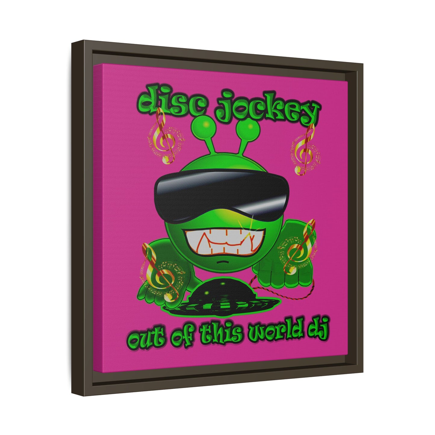 disc jockey - framed canvas art (pink)
