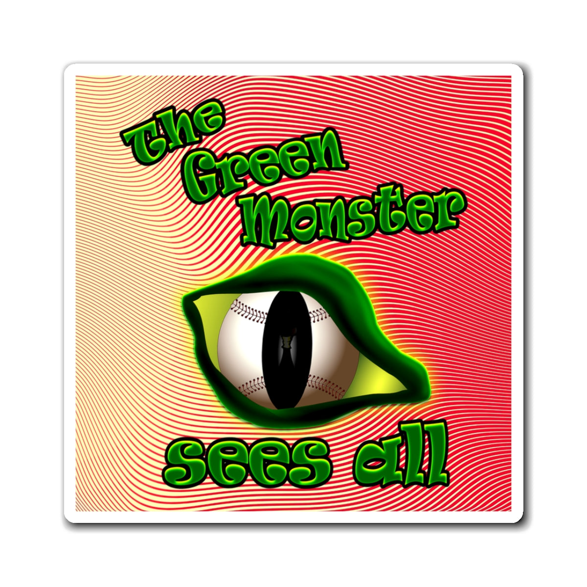 green monster - Magnets - (yellow-orange wave)