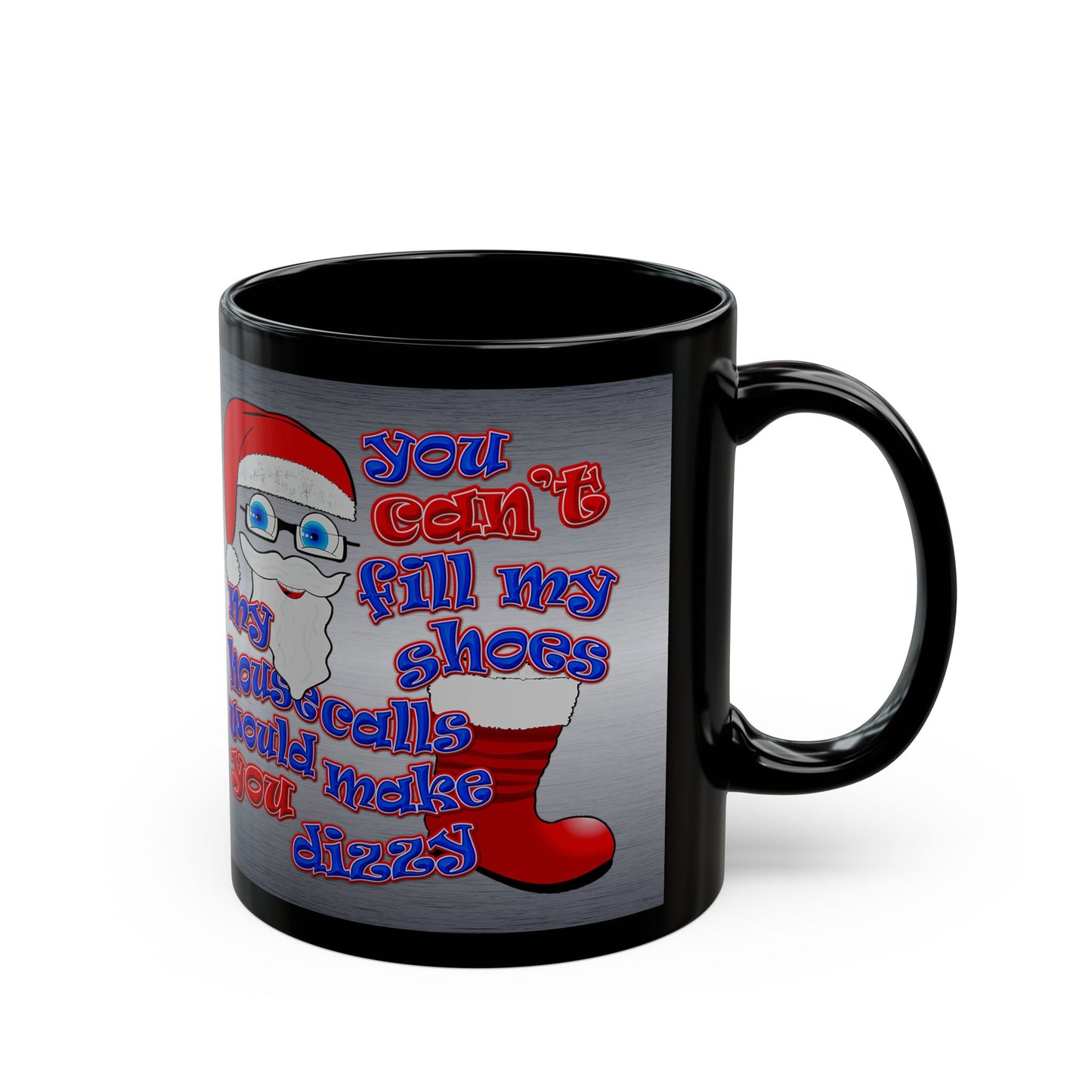 santa's shoes - Black Mug (brushed nickel)