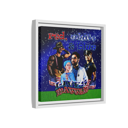 rw&b lives matter - framed canvas art ('snoops' background)