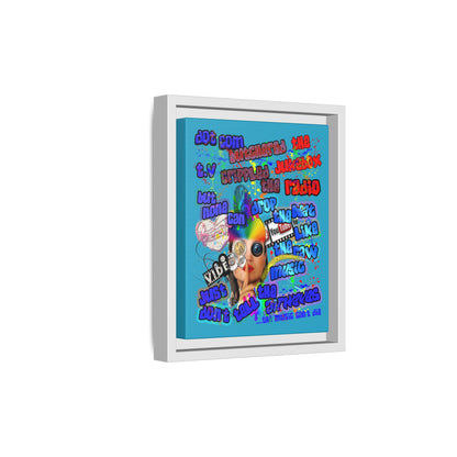 drop the beat - framed canvas art (turquoise)