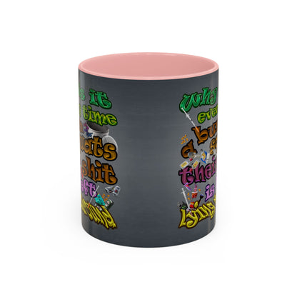 the bum's shit - Accent Mug (grey-light grey)
