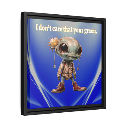 I don't care that your green - framed canvas art (blue-white wave)