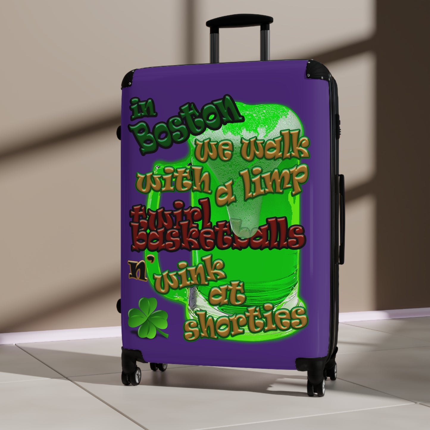 celtics logo - Suitcase (purple)
