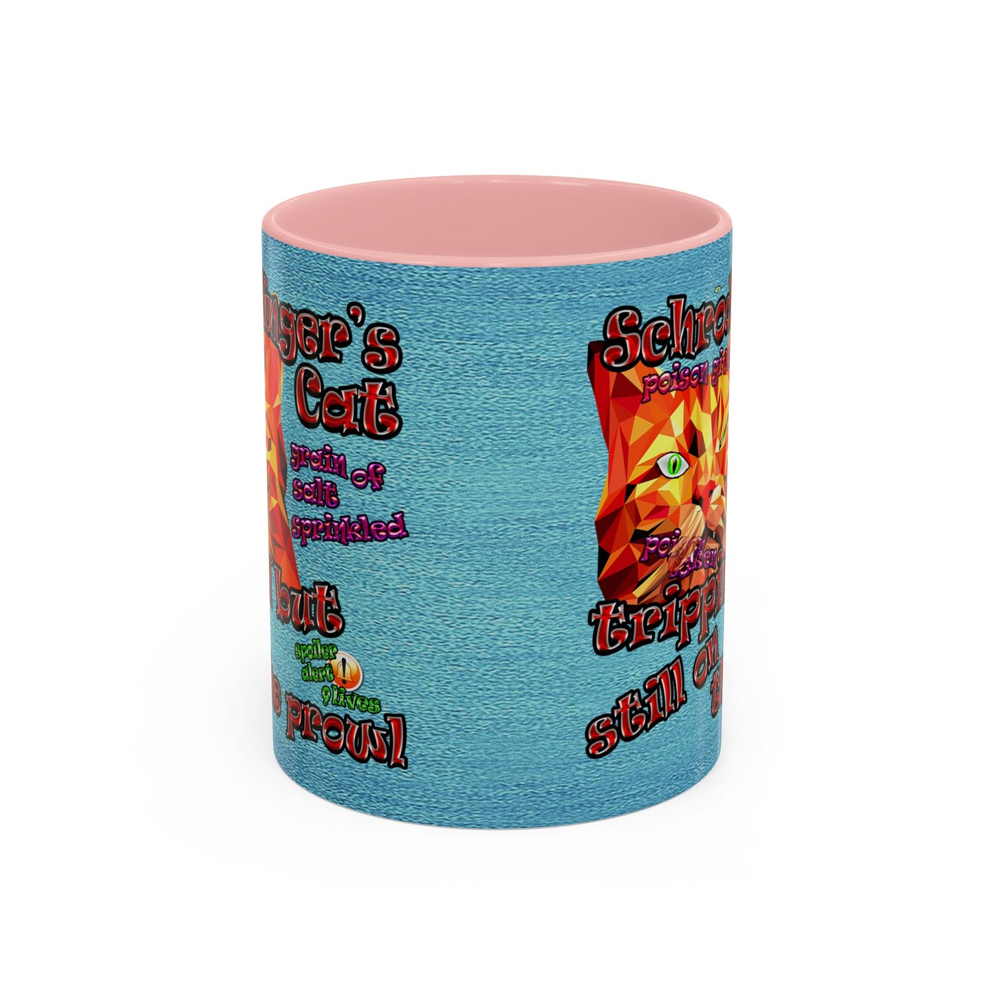 schrodinger's cat - Accent Mug (faded blue)