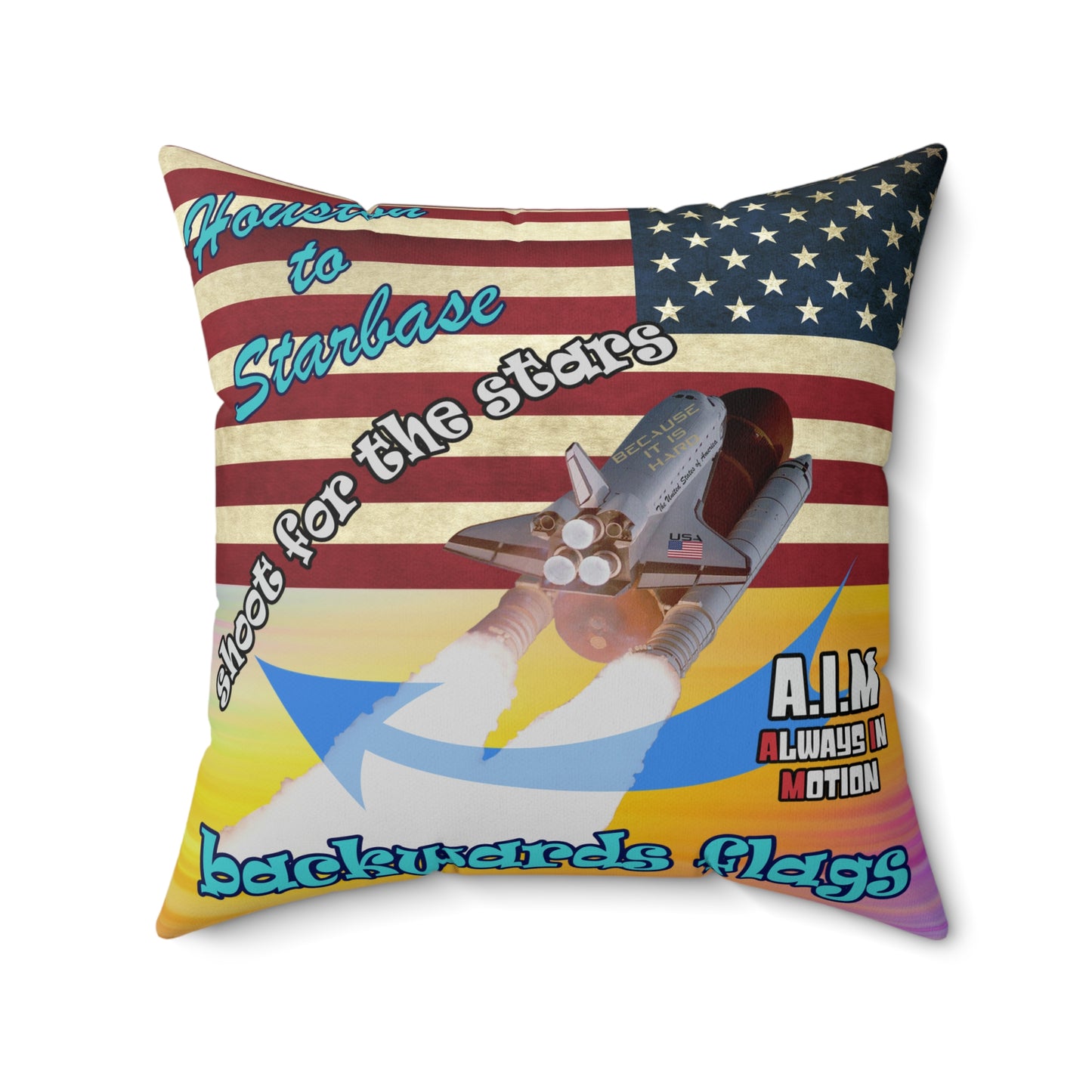 shoot for the stars - Spun Polyester Square Pillow - (color blur)