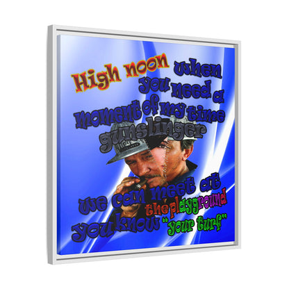 high noon - framed canvas art (blue-white wave)