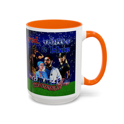 rw&b lives matter - Accent Mug ('snoops' background)