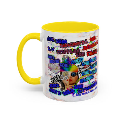 drop the beat - Accent Mug (white marble)