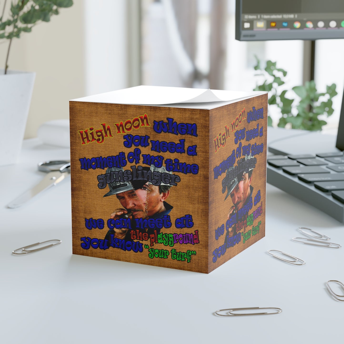 high noon - note cube (brown papyrus)
