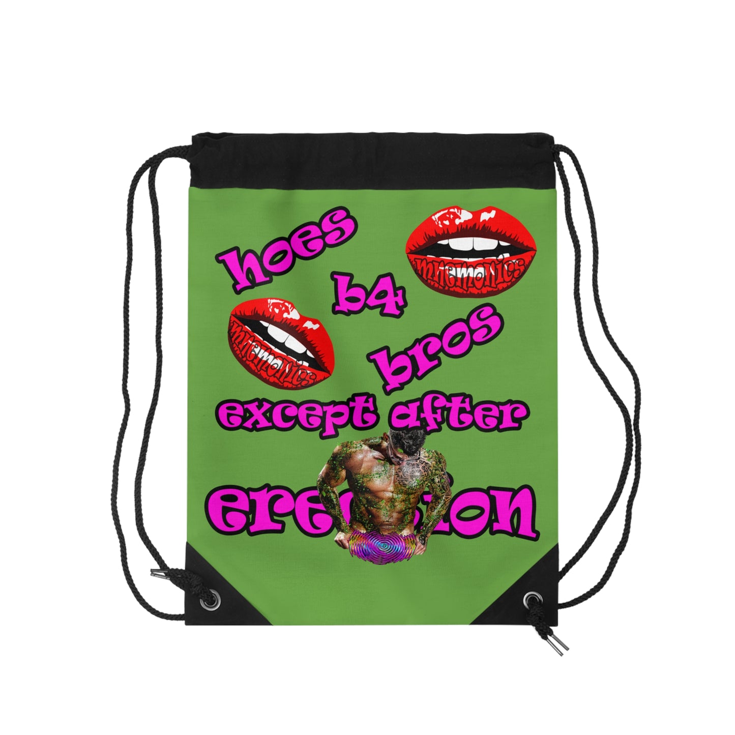 hoes b4 bros - Drawstring Bag (green)
