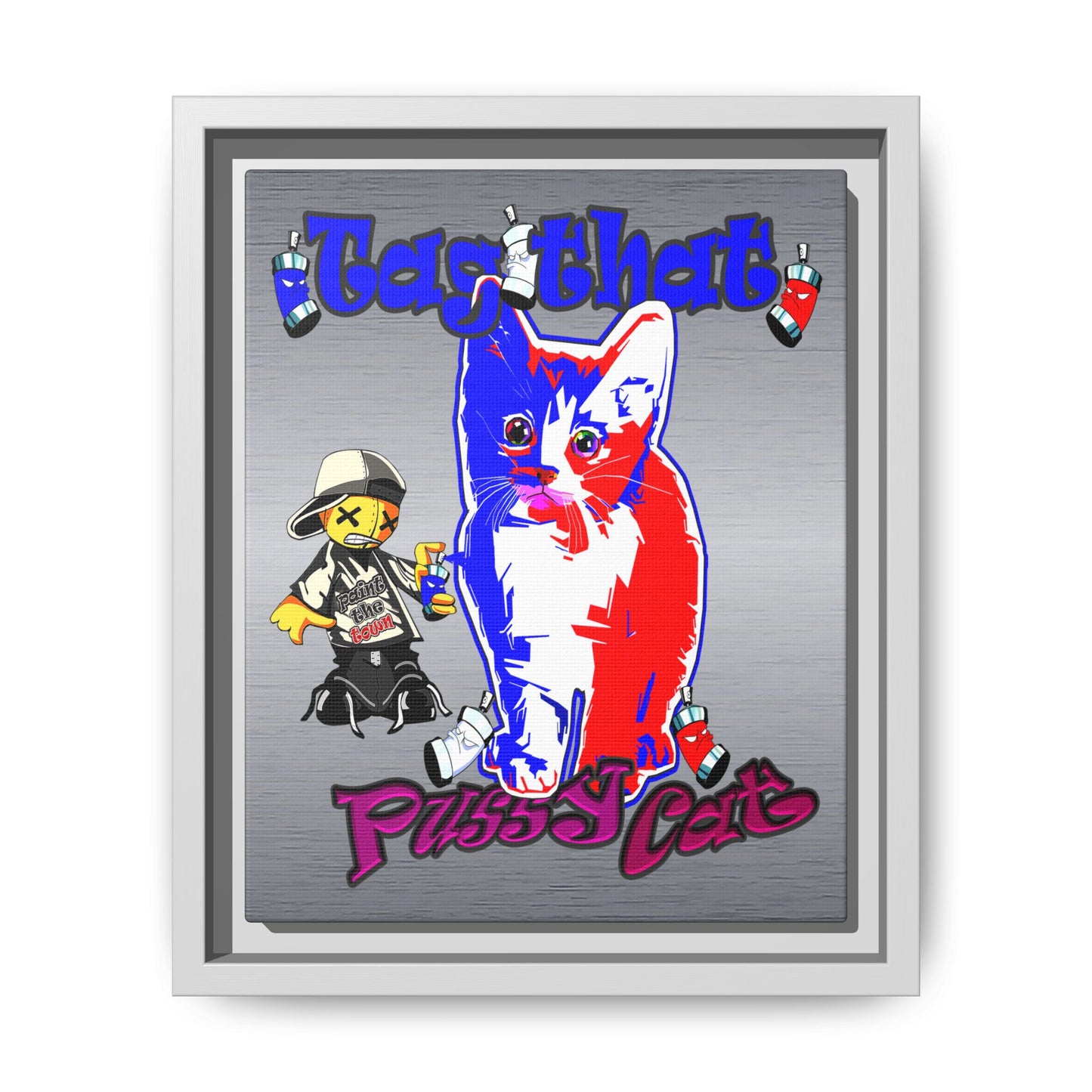 tag that - framed canvas art (brushed nickel)