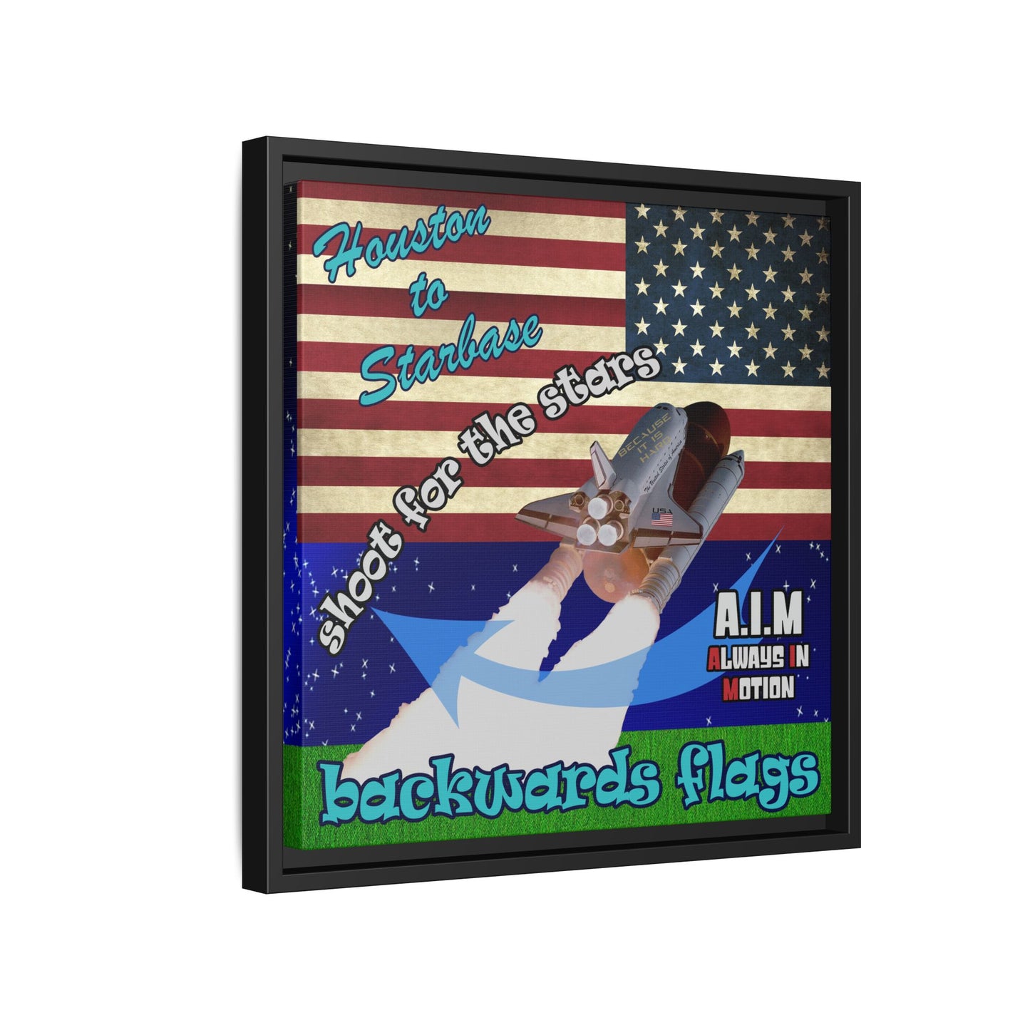 shoot for the stars - framed canvas art ('snoops' background)
