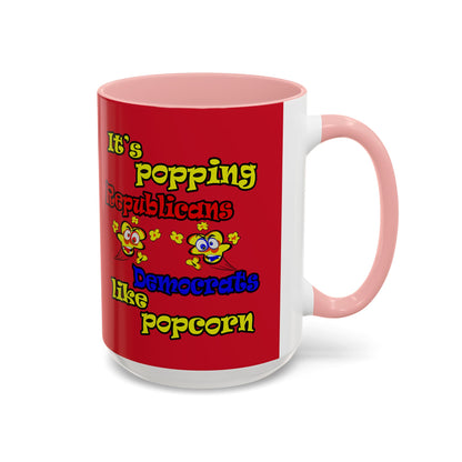 popping like popcorn - Accent Mug (dark red)