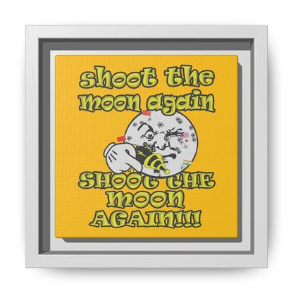 shoot the moon again - framed canvas art (yellow)