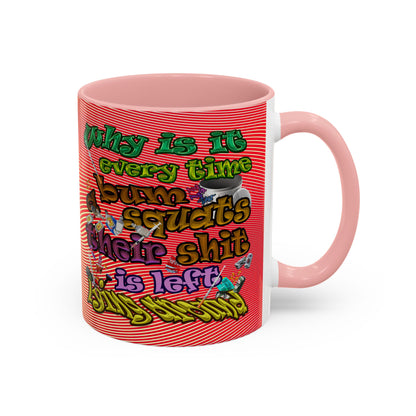 the bum's shit - Accent Mug (yellow-orange wave)