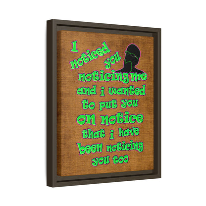 noticed you noticing - framed canvas art (brown papyrus)