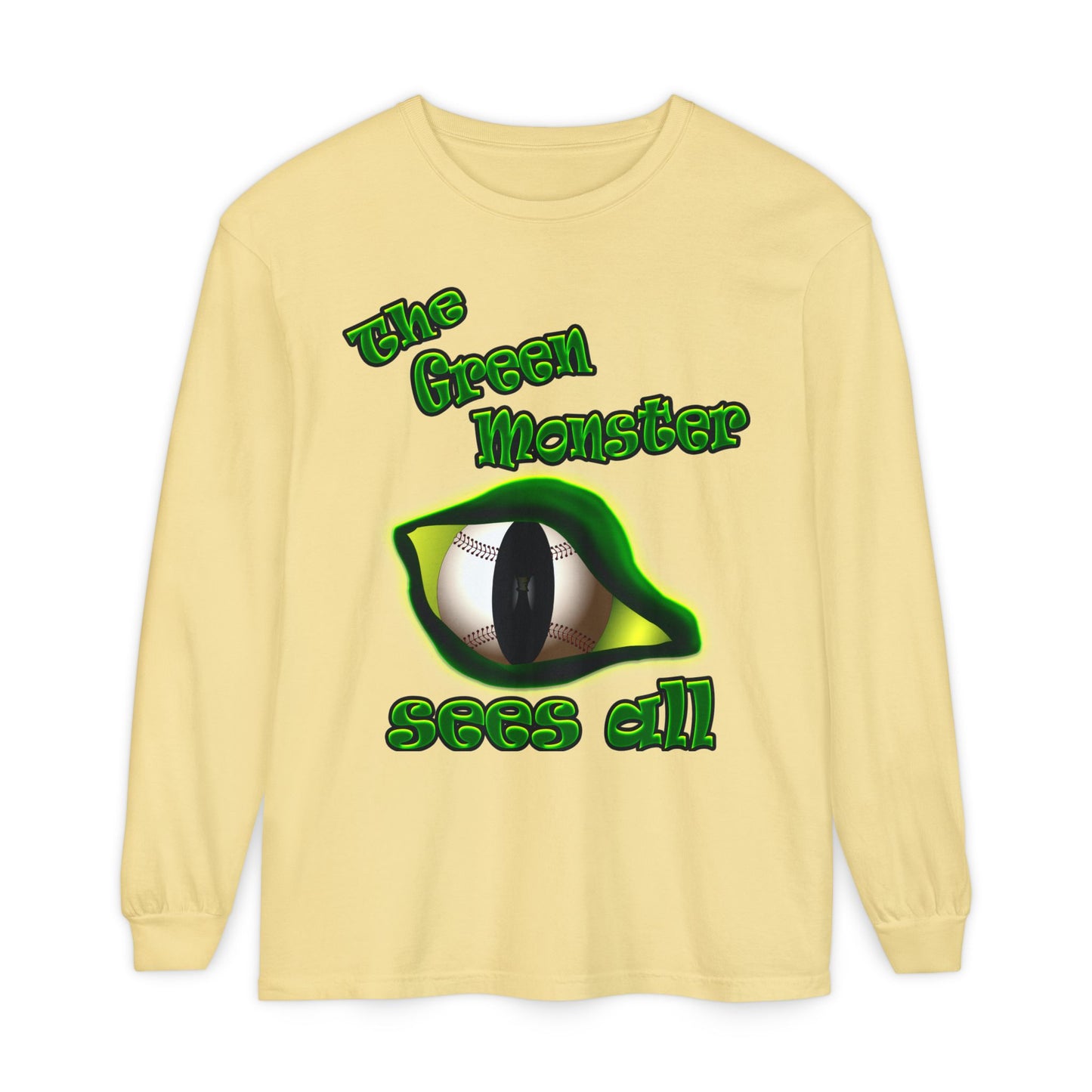 green monster - Unisex Garment-dyed Long Sleeve T-Shirt