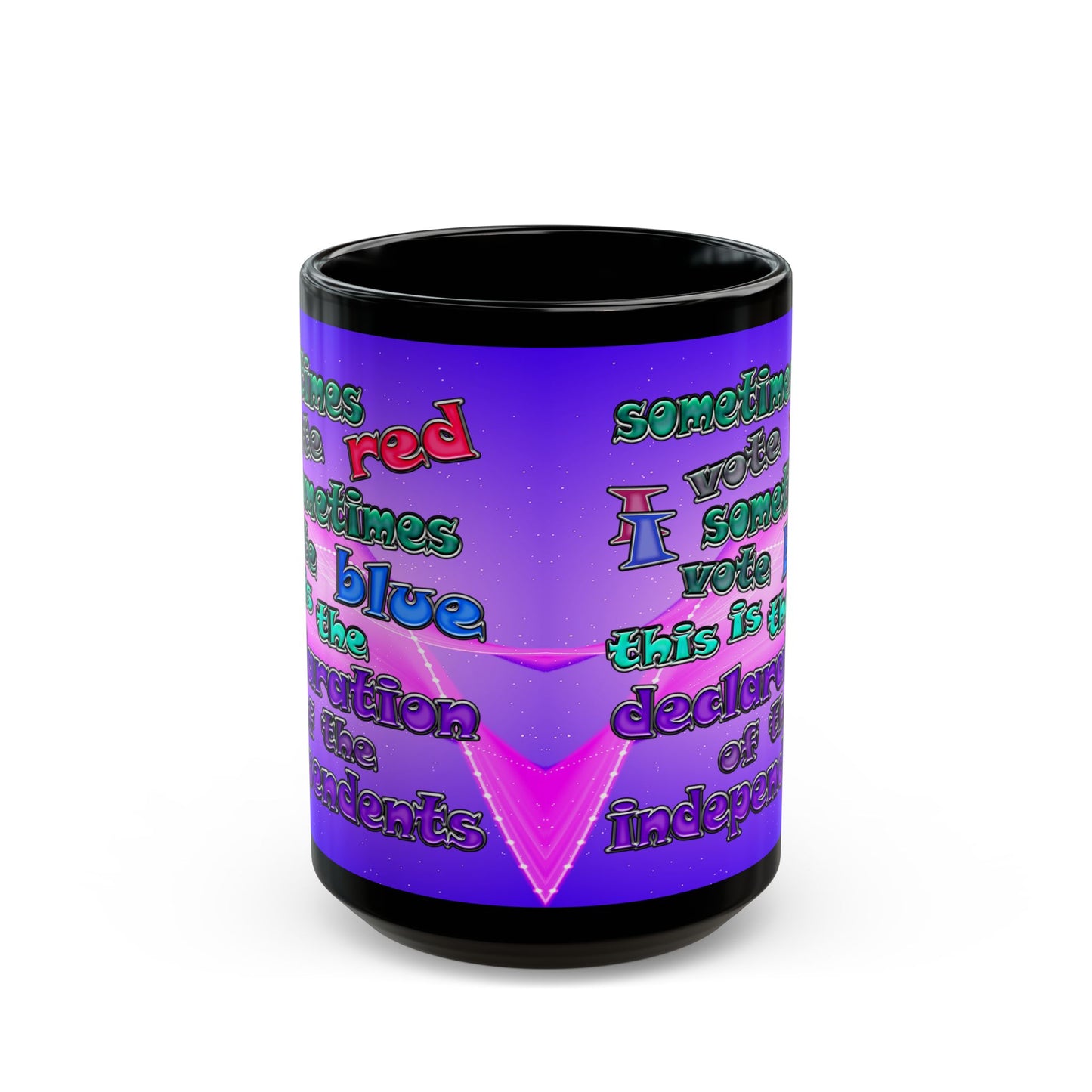 declaration of the independents - Black Mug (purple-pink wave)