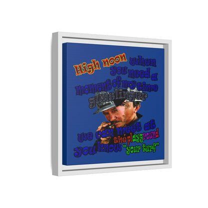 high noon - framed canvas art (dark blue)