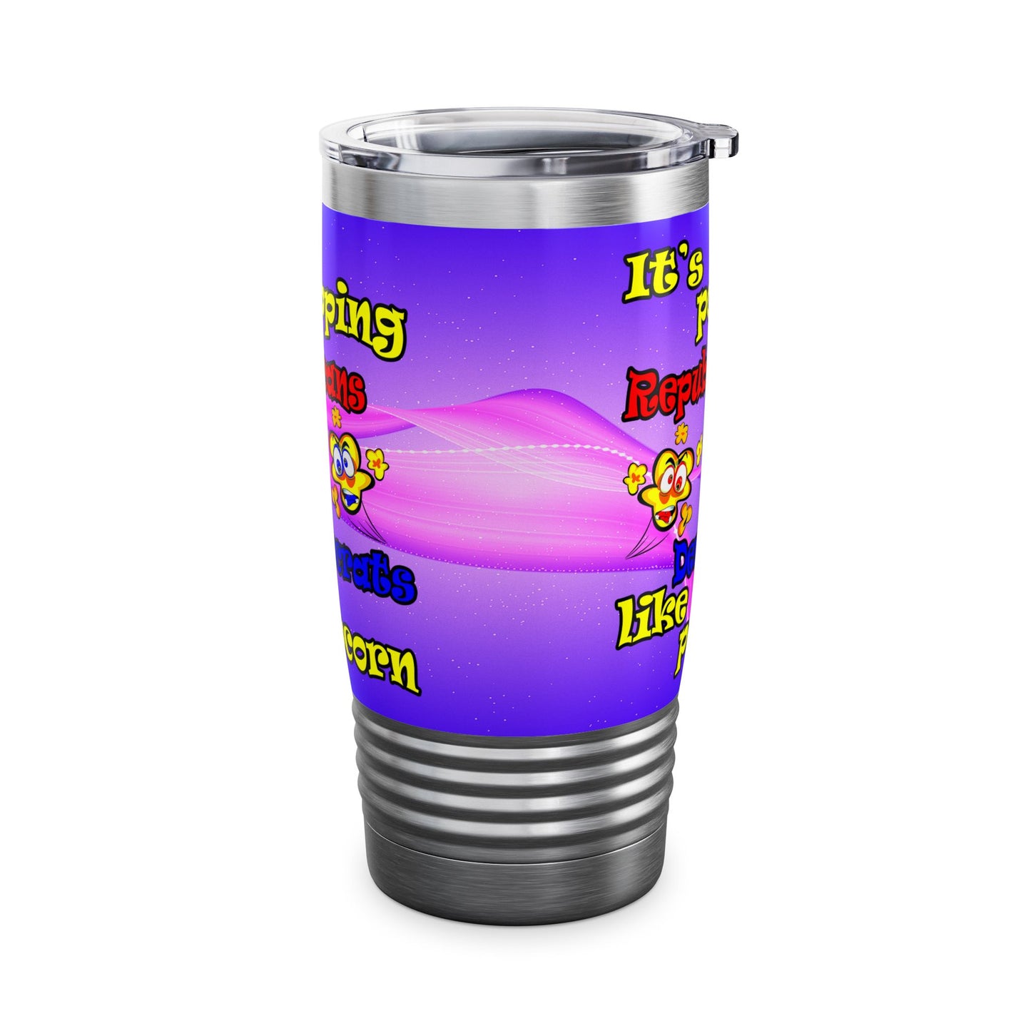 popping like popcorn - Ringneck Tumbler, 20oz (purple-pink wave)