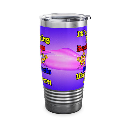 popping like popcorn - Ringneck Tumbler, 20oz (purple-pink wave)