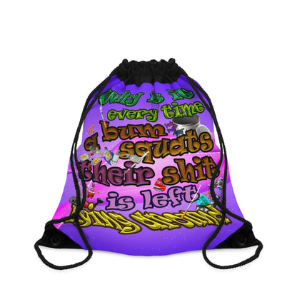 the bum's shit - Drawstring Bag (purple-pink wave)