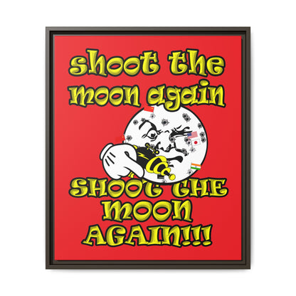 shoot the moon again - framed canvas art (red)