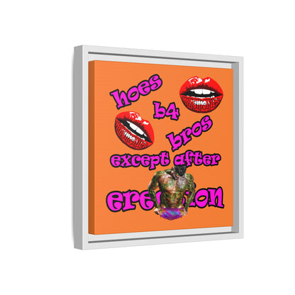 hoes b4 bros - framed canvas art (crusta)