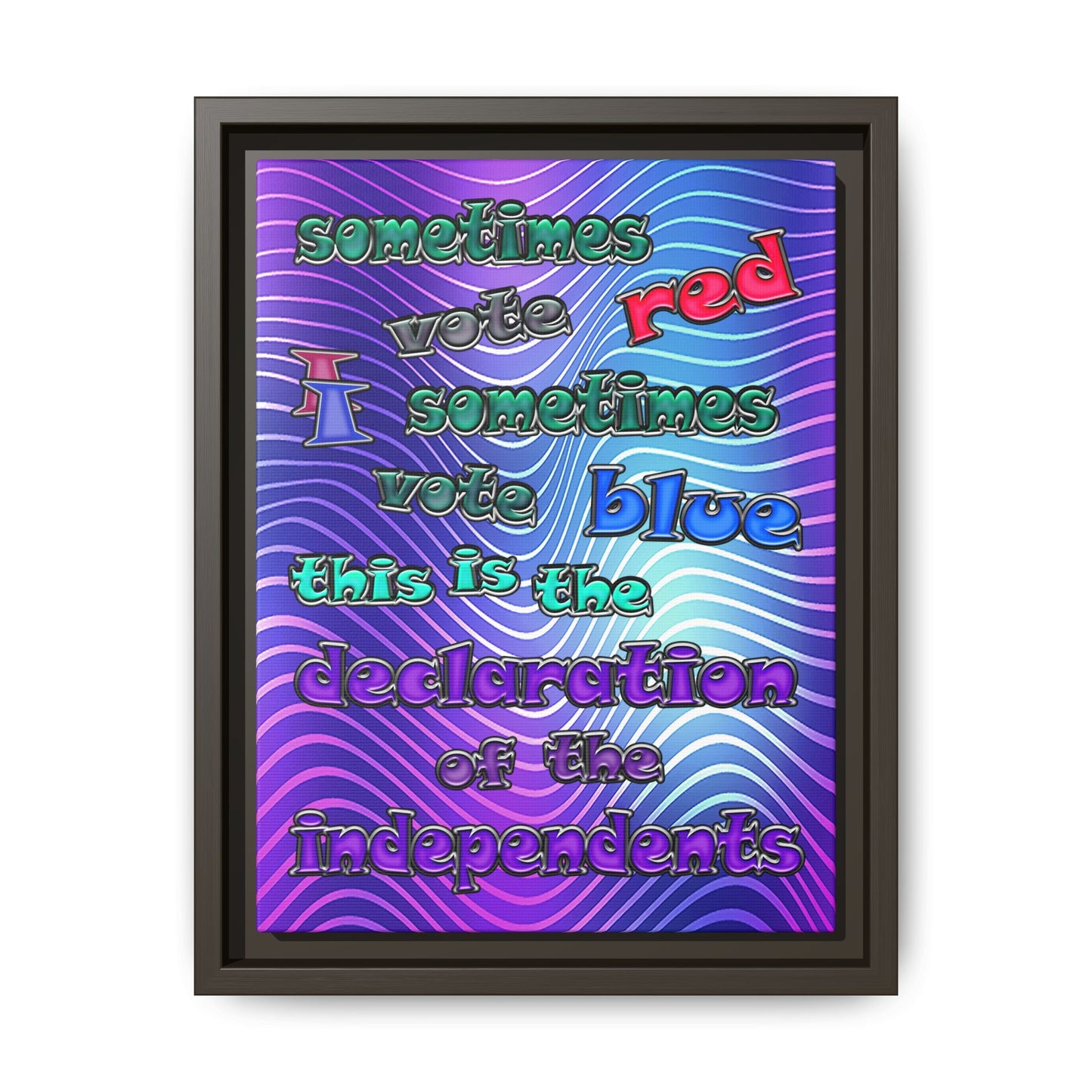 declaration of the independents - framed canvas art (purple wave)