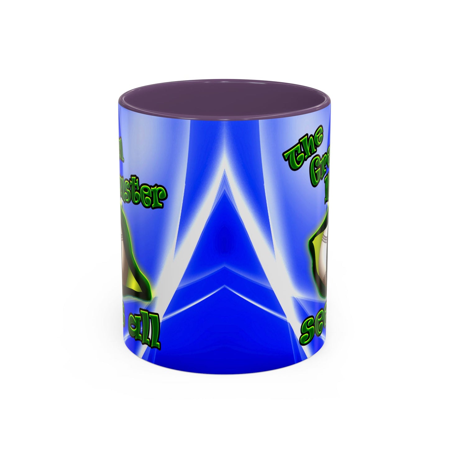 green monster - Accent Mug (blue-white wave)