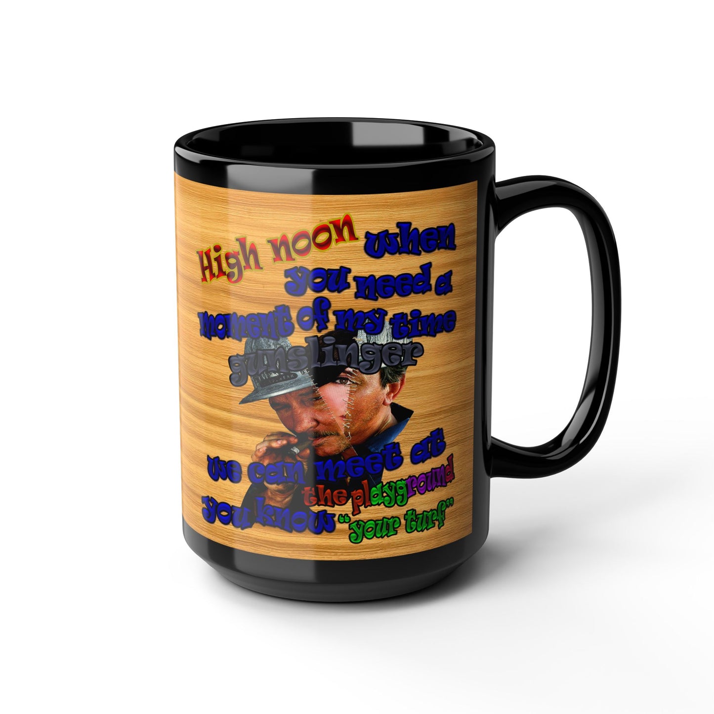high noon - Black Mug (butterscotch wood finish)