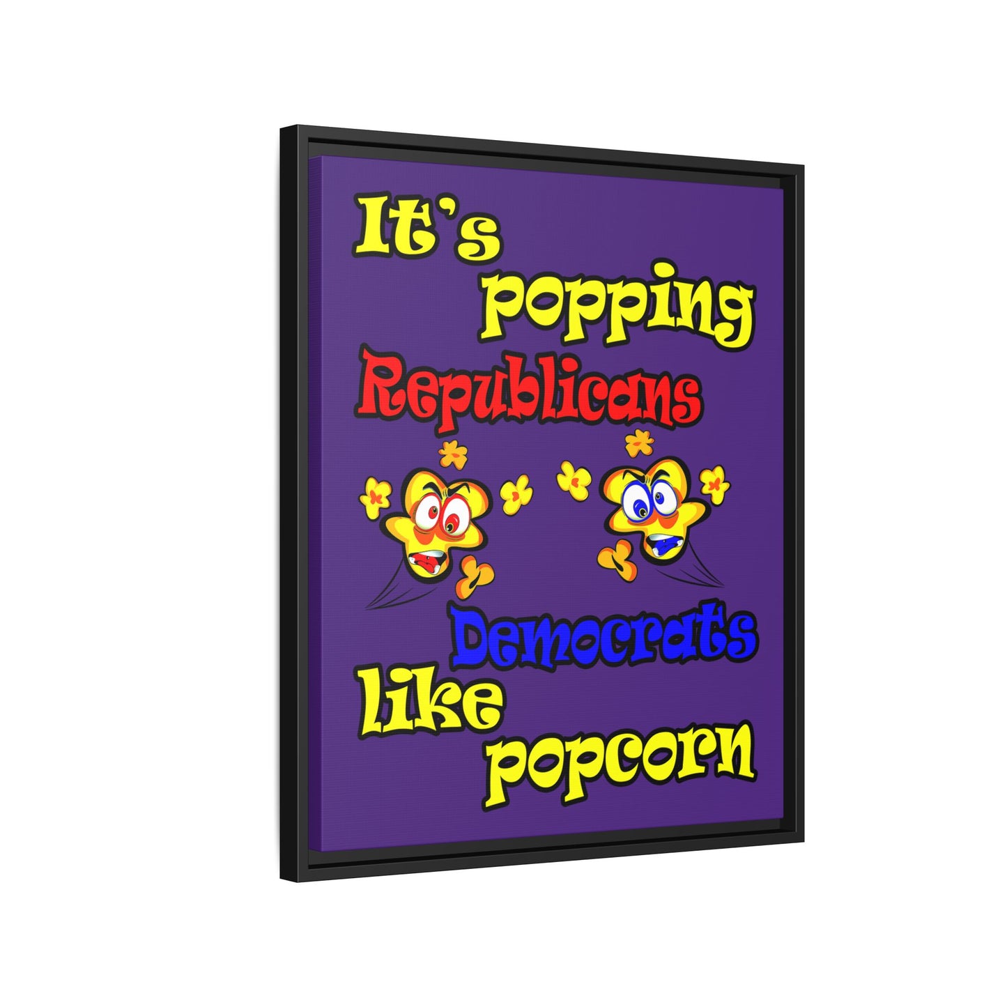 popping like popcorn - framed canvas art (purple)