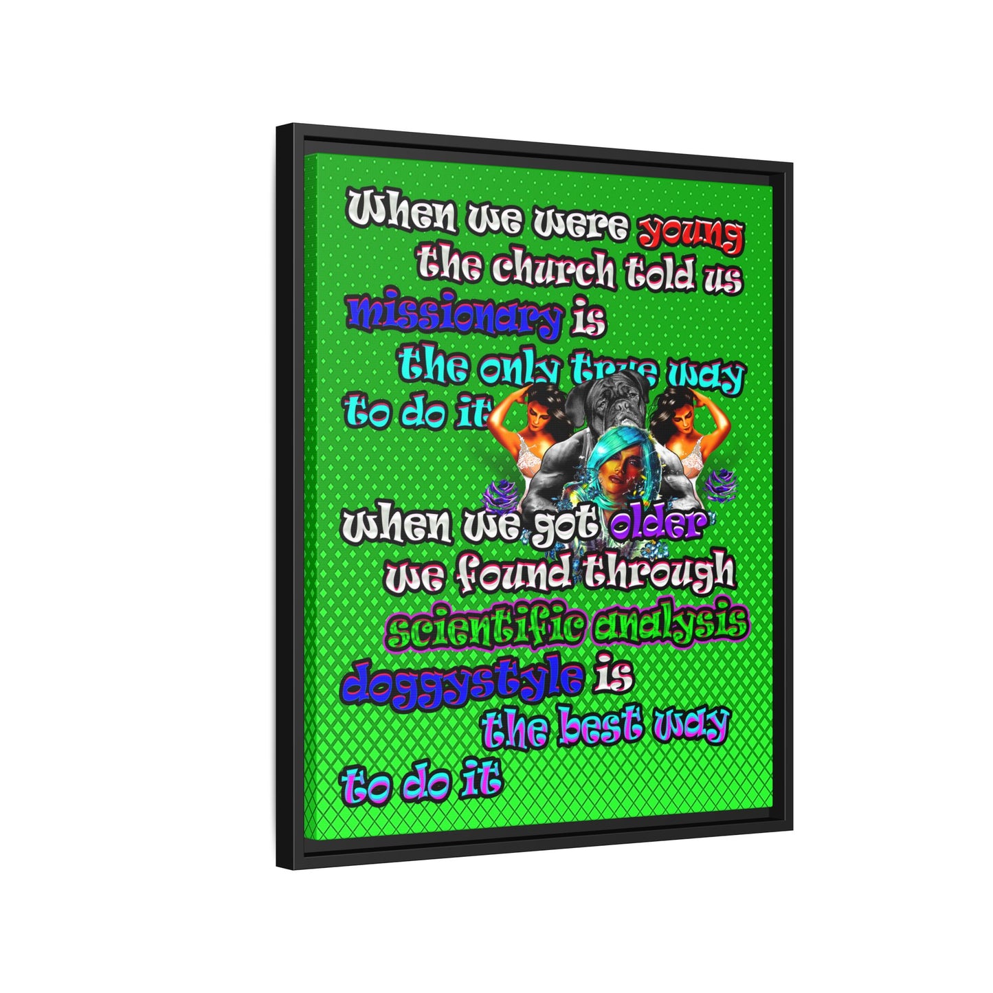 doggystyle - framed canvas art (logo green)
