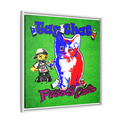 tag that - framed canvas art (green turf)