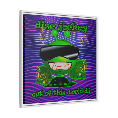 disc jockey - framed canvas art (purple wave)