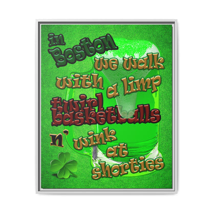 celtics logo - framed canvas art (green turf)