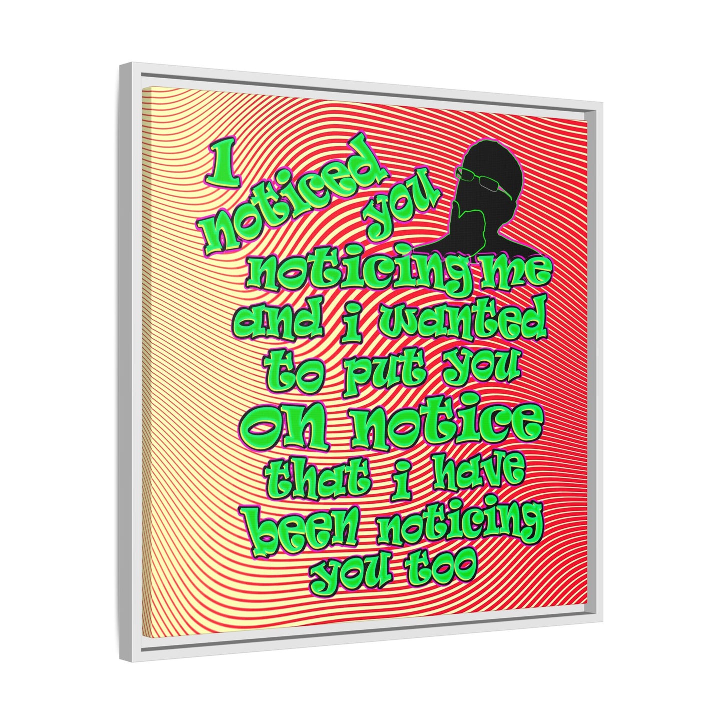 noticed you noticing - framed canvas art (yellow-orange wave)