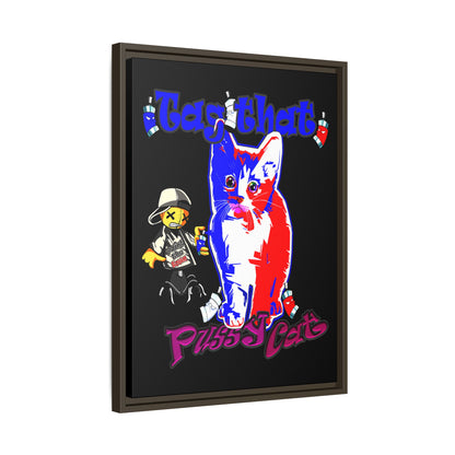 tag that - framed canvas art (black)