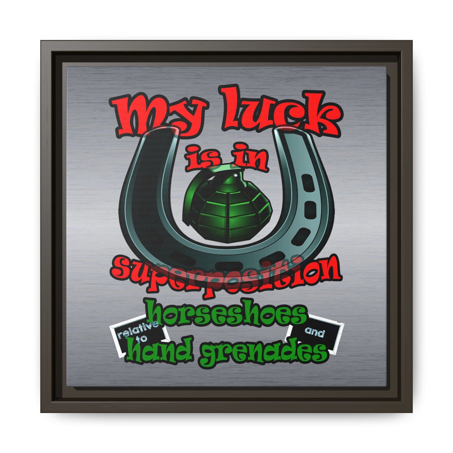 my luck - framed canvas art (brushed nickel)