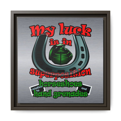 my luck - framed canvas art (brushed nickel)