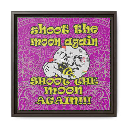 shoot the moon again - framed canvas art (pink swirl)