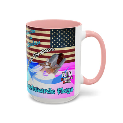 shoot for the stars - Accent Mug (light blue-pink wave)