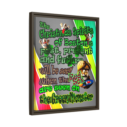 christmas spirits of boston - framed canvas art (rainbow split)