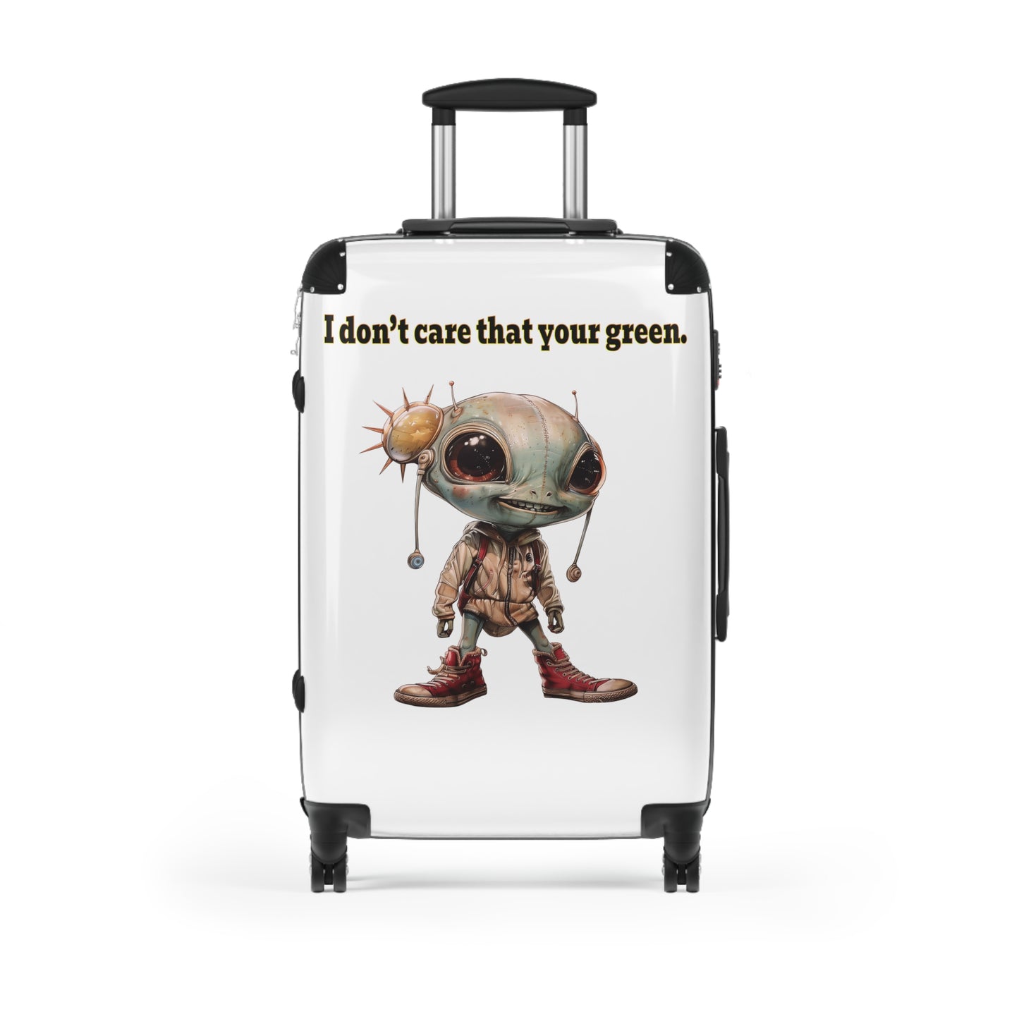 I don't care that your green - Suitcase (white)