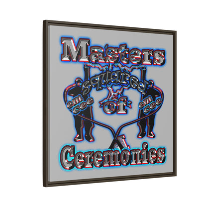 em cee squared - framed canvas art (light grey)