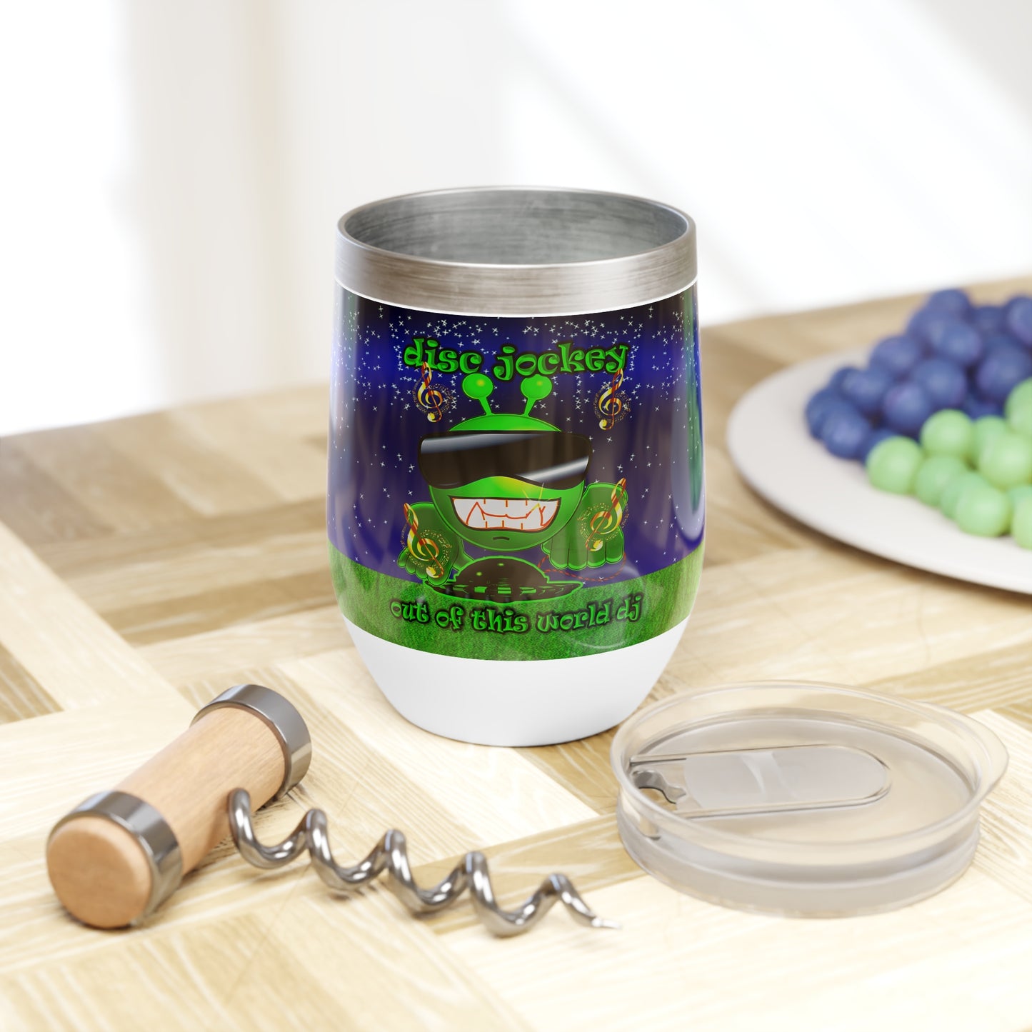 disc jockey - Chill Wine Tumbler ('snoops' background)