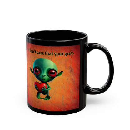 I don't care that your grey - Black Mug (burnt orange)