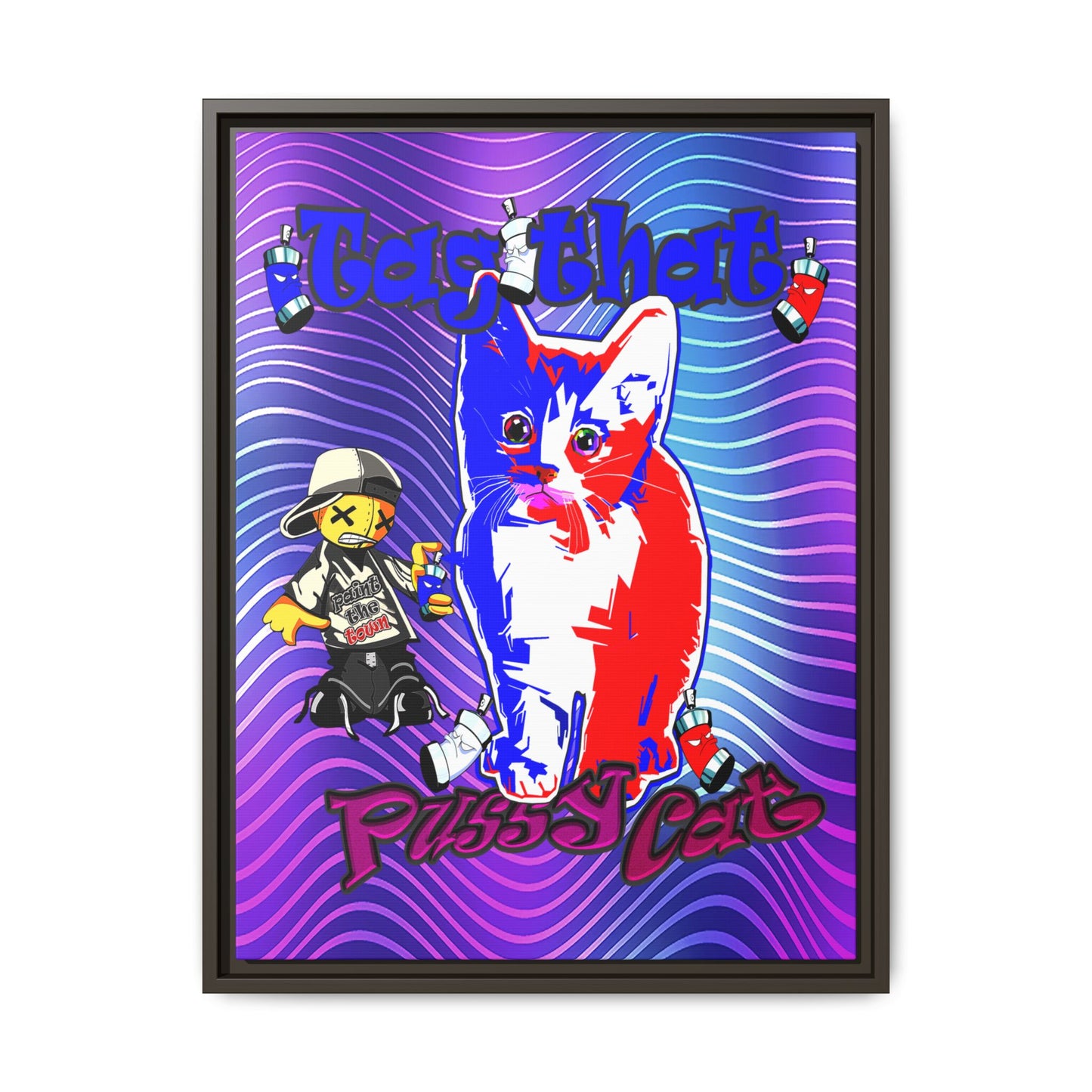 tag that - framed canvas art (purple wave)